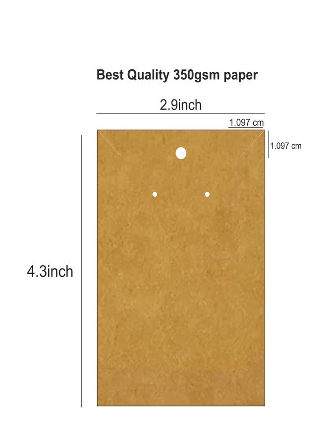 Zenomia Necklace Earring Display Cards Rectangle Hanging Dangle Holder Cardboard Tags for Jewelry Packing Ear Studs Storage DIY Accessories material (Kraft) 50pcs (4.3 x2.9inch) - Image 2